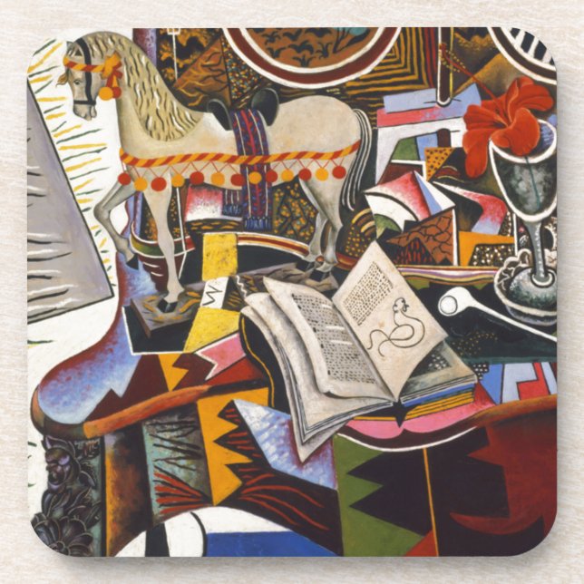 Rote Blume von Joan Miro Untersetzer (Vorderseite)