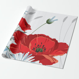 Rote Blume winden Papier Geschenkpapier