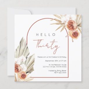 Rote Blume zum Geburtstag Einladung