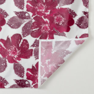 Rote Blumen auf Weiß, Aquarell. Wandteppich