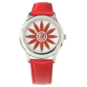 Rote Blumen-Blumenblatt-frische Blumenblüte Armbanduhr