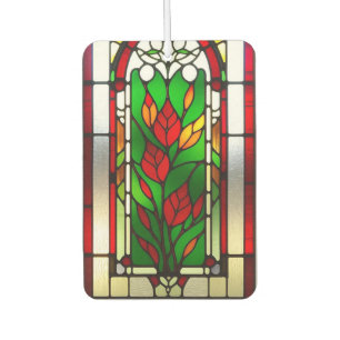 Rote Blumen Elegante Glasmalerei Autolufterfrischer