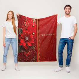 Rote Blumen-Fleece-Decke Fleecedecke