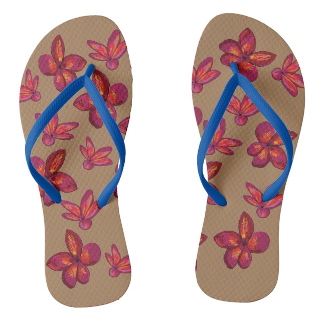 Rote Blumen Flip Flops (Fußbett)