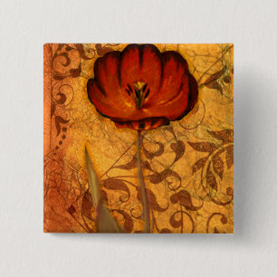 Rote Blumen I Button