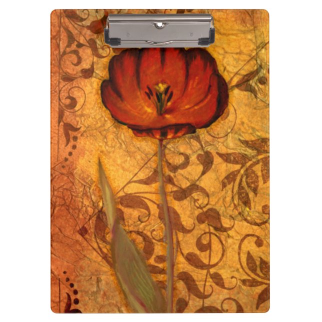 Rote Blumen I Klemmbrett (Vorderseite)