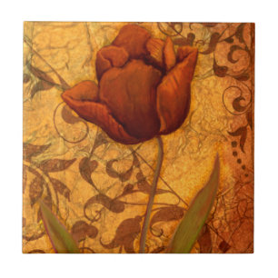 Rote Blumen II Fliese