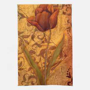 Rote Blumen II Geschirrtuch