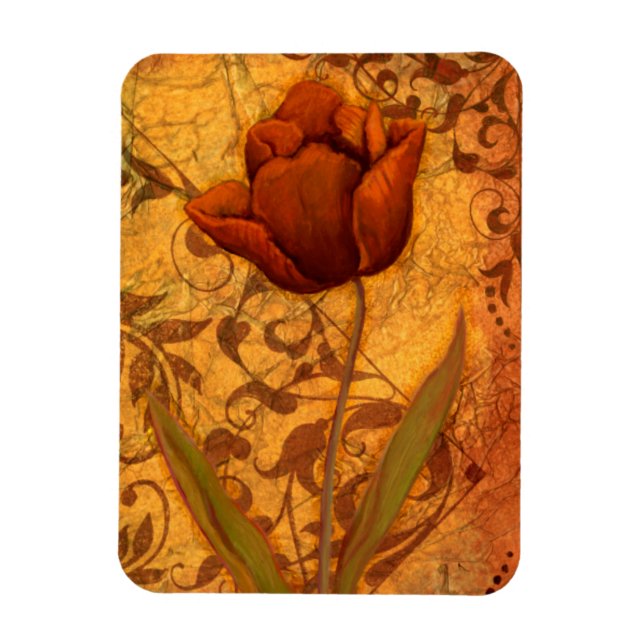 Rote Blumen II Magnet (Vertikal)