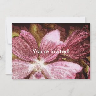 Rote Blumen-Illustration Einladung