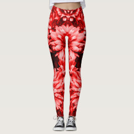 Rote Blumen-Leggings Leggings
