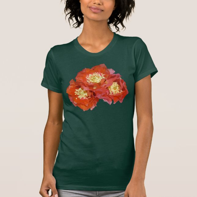 Rote Blumen-Malerei T-Shirt (Vorderseite)