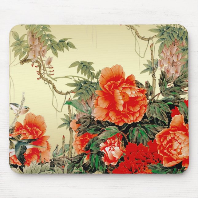 Rote Blumen Mousepad (Vorne)