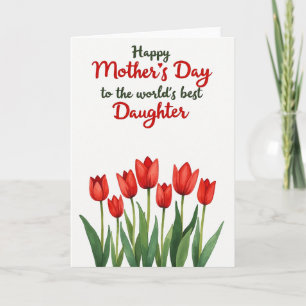 Rote-Blumen-Muttertag-Skriptkarte Karte