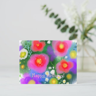Rote Blumen Postkarte