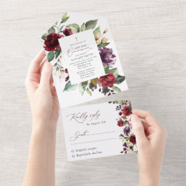 Rote Blumen, rosa Blumen, erste heilige Kommunion All In One Einladung