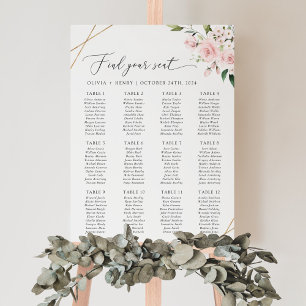 Röte Blumen, rosa Blumen, Hochzeit Sitzordnung Poster