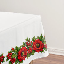 Rote Blumen und Beeren Festliche Feiertage