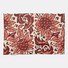 Rote Blumen und Früchte Antik-Muster Geschirrtuch