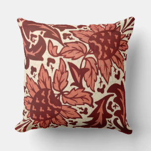 Rote Blumen und Früchte Antik-Muster Kissen