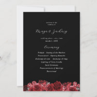 Rote Blumen und Schwarze Hochzeit Programm - Schwa