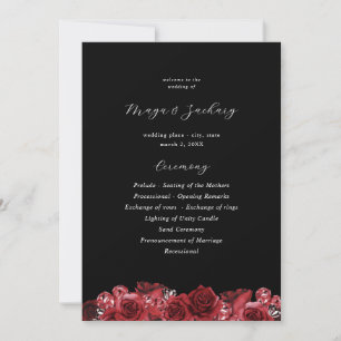Rote Blumen und Schwarze Hochzeit Programm - Schwa
