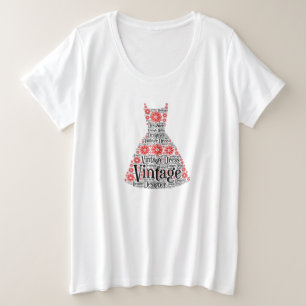 Rote Blumen Vintage-Kleid benutzerdefinierte schwa Große Größe T-Shirt
