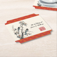 Rote Blumen-Vogel-Orientalische chinesische Hochze