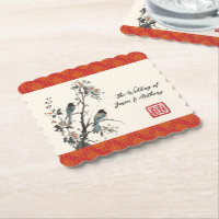 Rote Blumen-Vogel-Orientalische chinesische Hochze