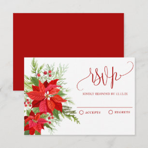 Rote Blumenbeere RSVP Karte