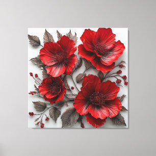 Rote Blumenblätter Natur-Wandkunst im Canvas-Stil Leinwanddruck