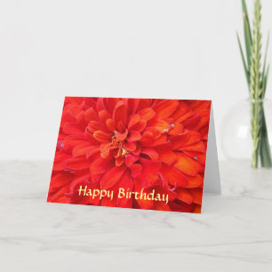 Rote Blumenblumenblätter alles Gute zum Geburtstag Karte