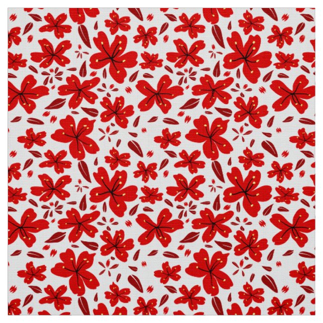 Rote Blumenblüten Stoff (Muster)