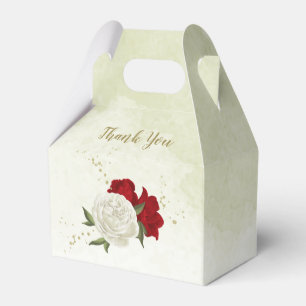 Rote Blumenhochzeit mit Grün Geschenkschachtel