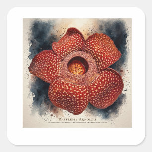 Rote Blumenleinwand-Wandkunst Moderner floraler Quadratischer Aufkleber