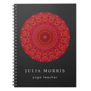 Rote BlumenMandala Notizblock