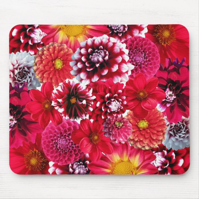Rote Blumenmischung Mousepad (Vorne)
