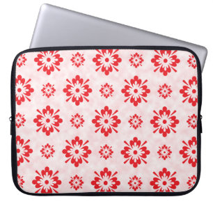 Rote Blumenmuster Laptopschutzhülle