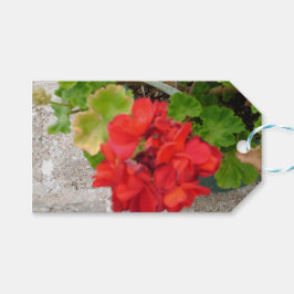 rote Blumenseidenpapier Geschenkanhänger