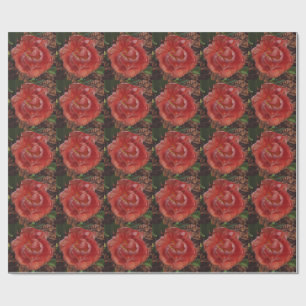 rote Blüte  Geschenkpapier