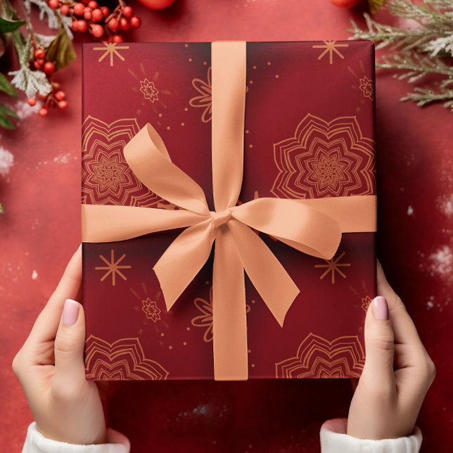 Rote Blüte Geschenkpapier (Von Creator hochgeladen)