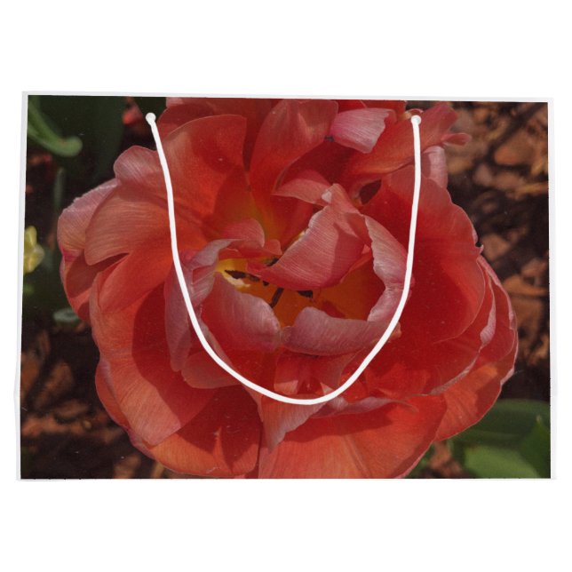 rote Blüte  Große Geschenktüte (Rückseite)