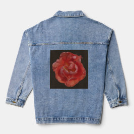 rote Blüte  Jeansjacke