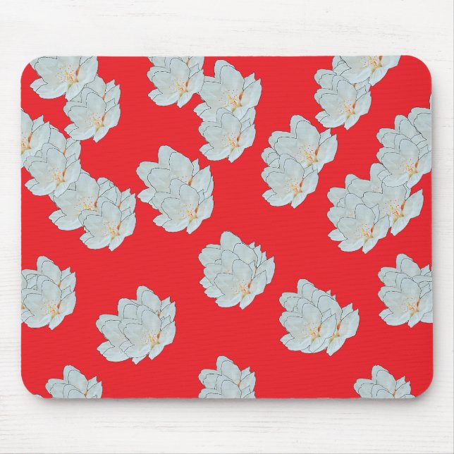 Rote Blüten Mousepad (Vorne)