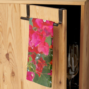 Rote Blüten: Tanz der roten Bougainvilleas Geschirrtuch