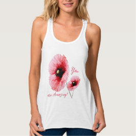 Rote Blütenfrauen an der Spitze Tank Top