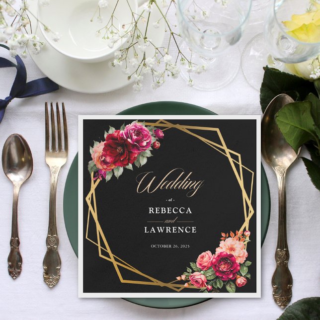 Rote Blütenhochzeit Serviette (Von Creator hochgeladen)