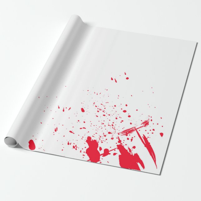 Rote Blutspritzer Geschenkpapier (Ungerollt)