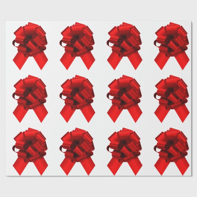 Rote Bogen auf weißem Umschlagpapier Geschenkpapier (Flach)