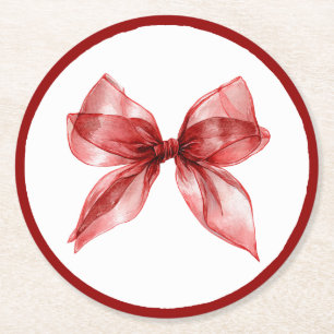 Rote Bogen-Rand Junggesellinnenabschied Runder Pappuntersetzer